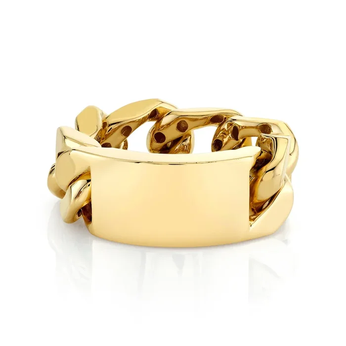 READY TO SHIP MEN’S SOLID GOLD ID LINK RING