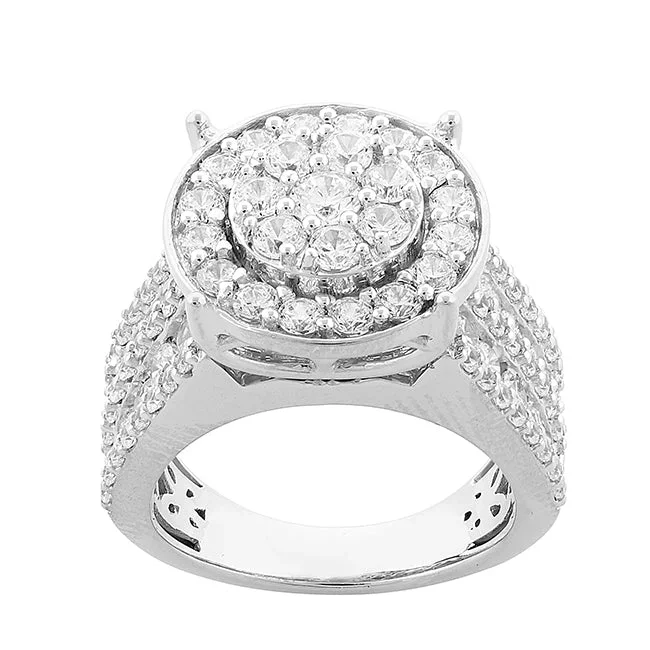 Red Hot Deal 3 CTW Natural Diamond Engagement Ring in 10KT White Gold