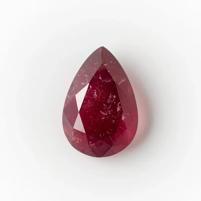 Red Jade 1PC Large 10×14 MM Pear Faceted Red Shine Semi Precious Loose Gems