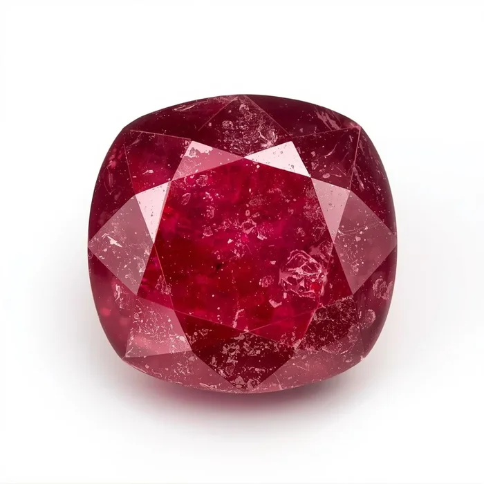 Red Jade 1PC Large 11×11 MM Cushion Faceted Red Fine Semi Precious Gems