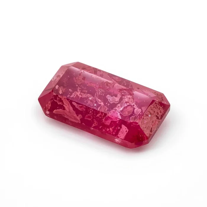 Red Jade 1PC Medium 7×14 MM Baguette Faceted Red Lustrous Semi Precious Loose Gemstone