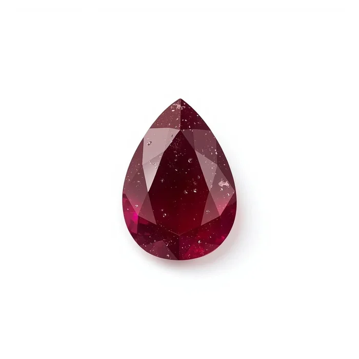 Red Jade 1PC Small 6×8 MM Pear Faceted Red Pure Semi Precious Loose Gems