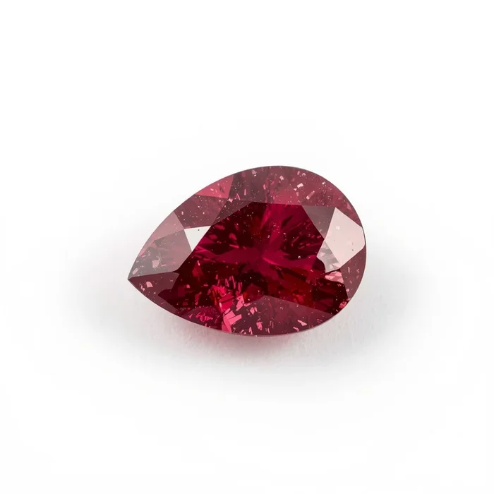 Red Jade 1PC Small 7×9 MM Pear Faceted Red Brilliant Semi Precious Loose Gemstones