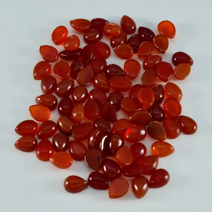 Red Onyx 10PC Tiny 3×5 MM Pear Cabochon Red Superior semi Precious Semi Precious Gemstone
