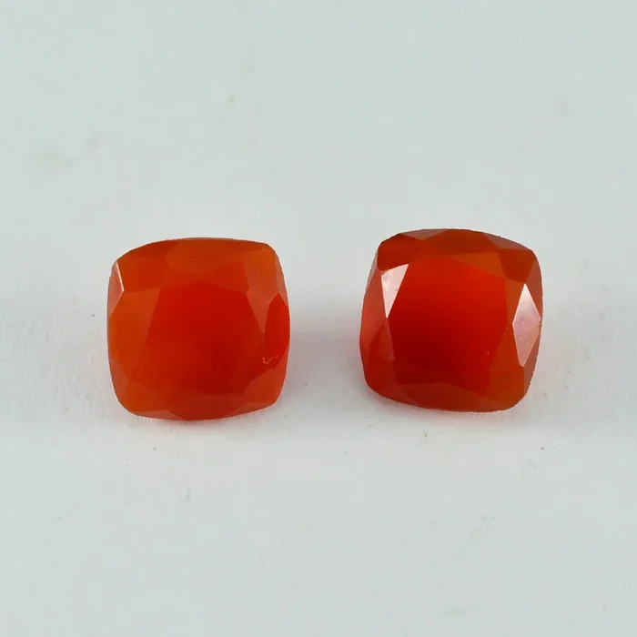 Red Onyx 1PC Large 11×11 MM Cushion Faceted Red Fine Semi Precious Loose Gemstone