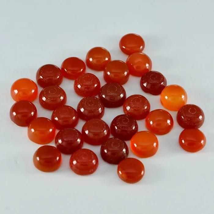 Red Onyx 1PC Small 7×7 MM Round Cabochon Red Brilliant semi Precious Loose Gemstones