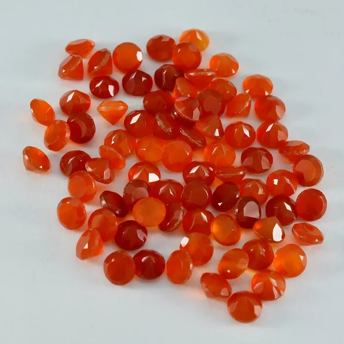 Red Onyx 1PC Small 7×7 MM Round Faceted Red Splendid Semi Precious Loose Gemstone