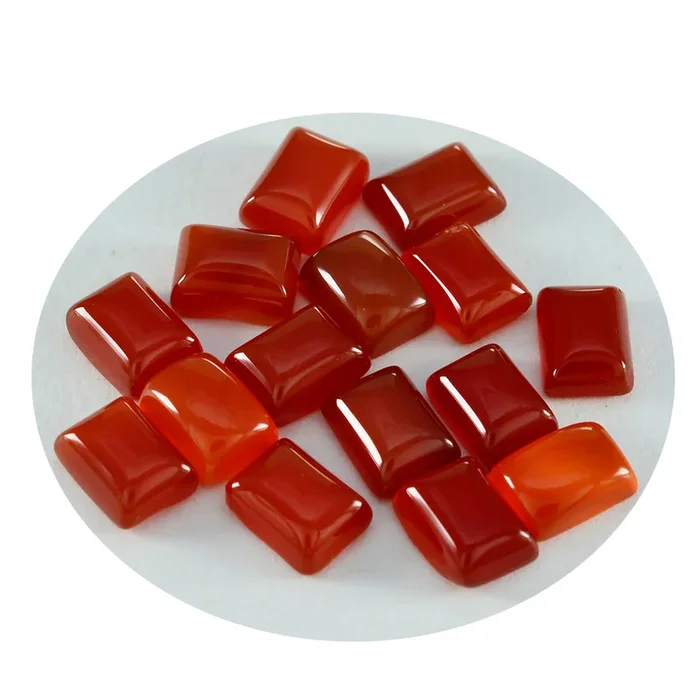Red Onyx 1PC Small 7×9 MM Emerald Cabochon Red Shine semi Precious Loose Gems