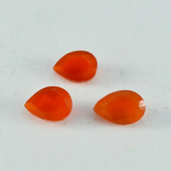 Red Onyx 1PC Small 7×9 MM Pear Faceted Red Sparkling Semi Precious Loose Gemstone