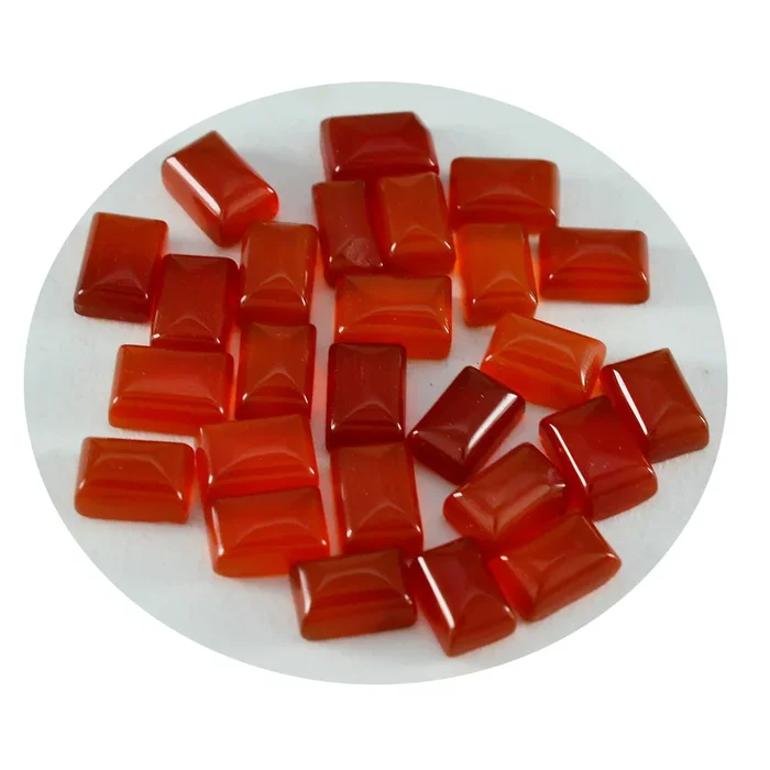 Red Onyx 1PC Tiny 5×7 MM Emerald Cabochon Red Splendid semi Precious Semi Precious Gemstone