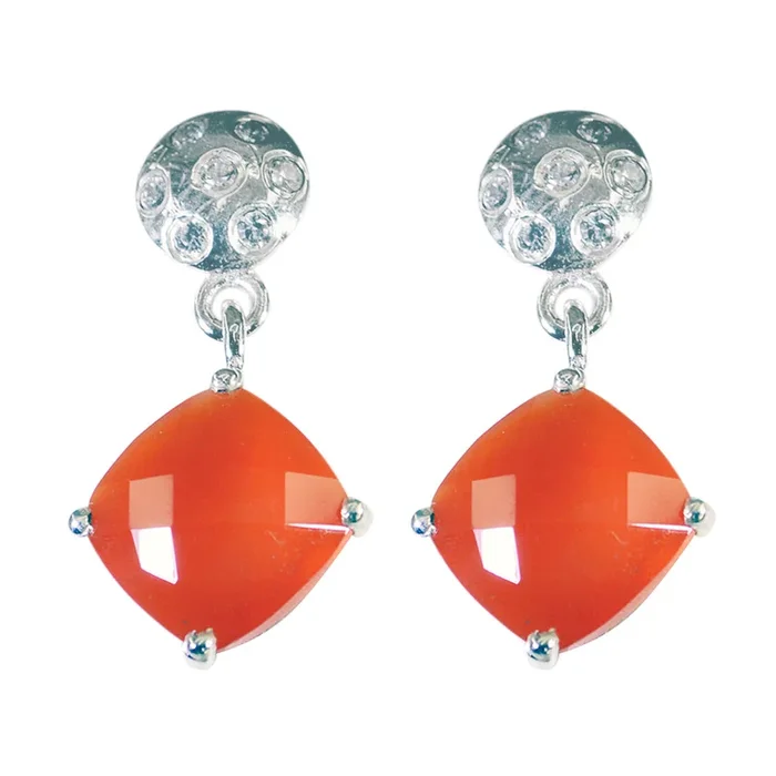 Red Onyx German Emily multiple Stud Red Silver Earring