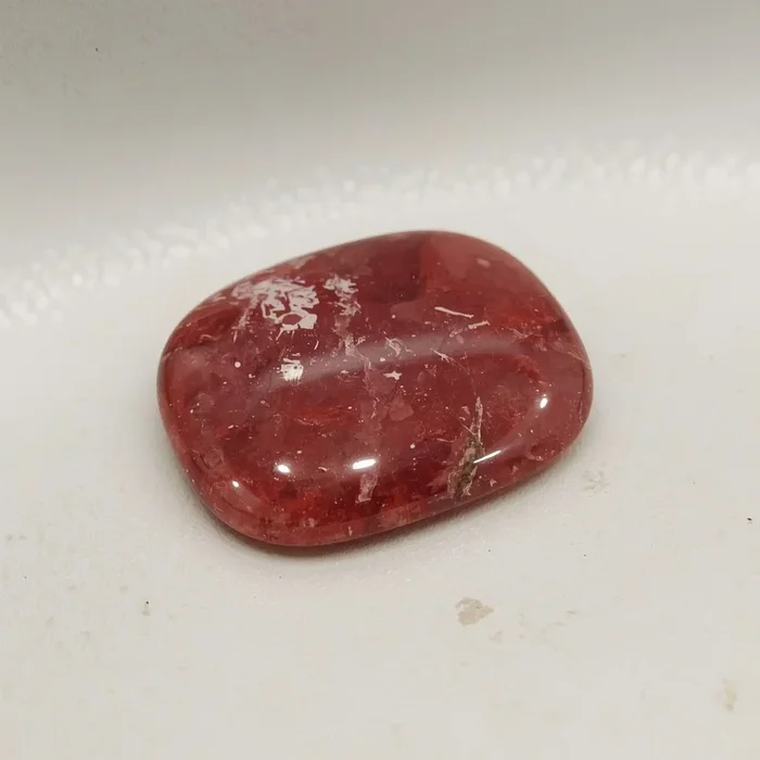 Red Strawberry Quartz 1PC Small 6×8 MM Emerald Cabochon Red Sparkling semi Precious Semi Precious Gemstone