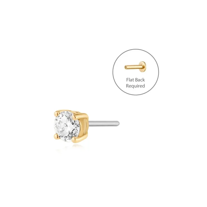 REESE | 3.2mm Lab Grown Diamond Threadless Flatback Earring