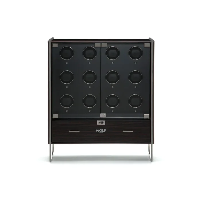 Regent 12 watches Cabinet Winder Matte Zebra | Wolf 1834 – Lepage