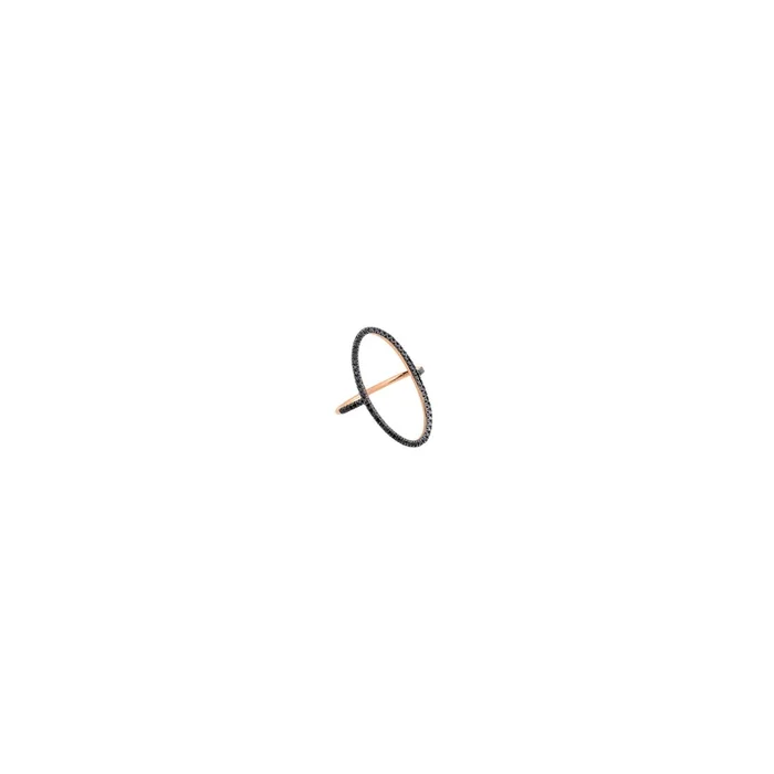 RELDN Ginette NY Ellipse ring pink gold and black diamonds – Lepage