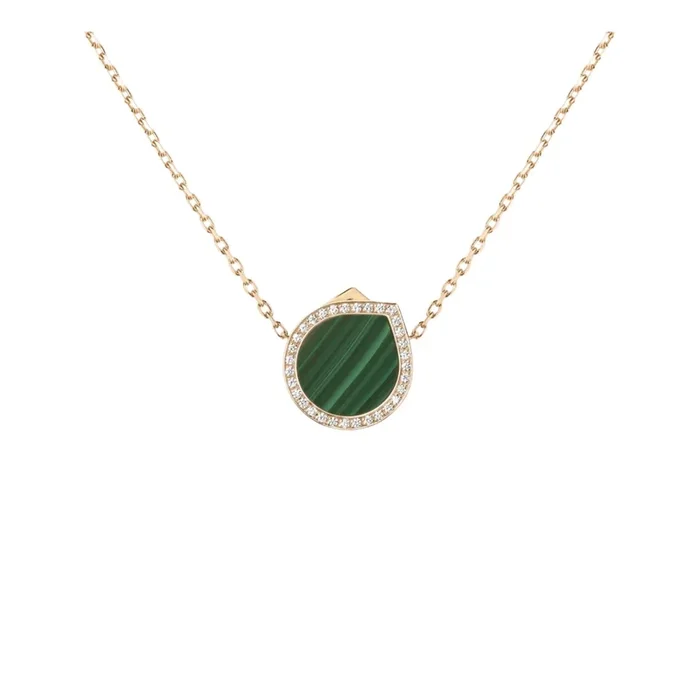 Reposi Antifer Pavé necklace in rose gold, malachite and diamonds | Lepage