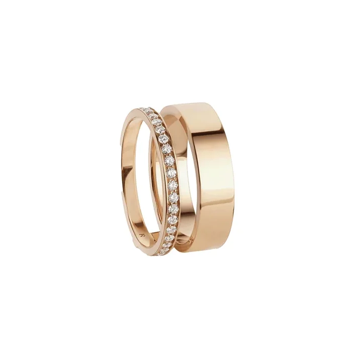 Repossi Berbere 2 Rows Paved in Rose Gold and diamonds Ring | Lepage