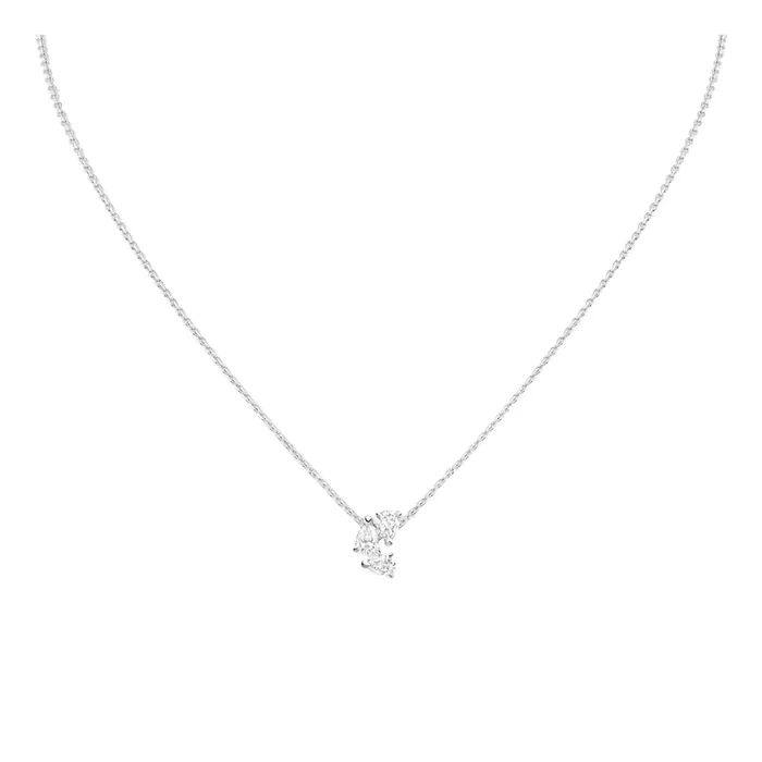 Repossi Serti sur Vide necklace in white gold and diamonds | Lepage