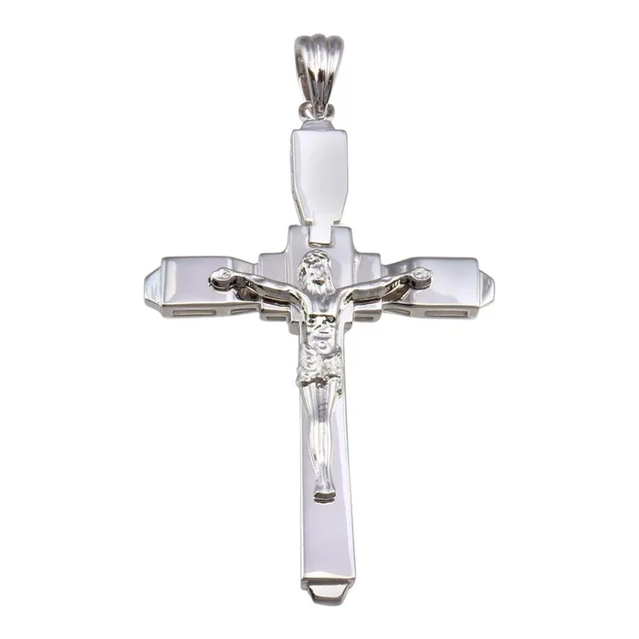 Rhodium Plated 925 Sterling Silver Cross Pendant – GMP00048