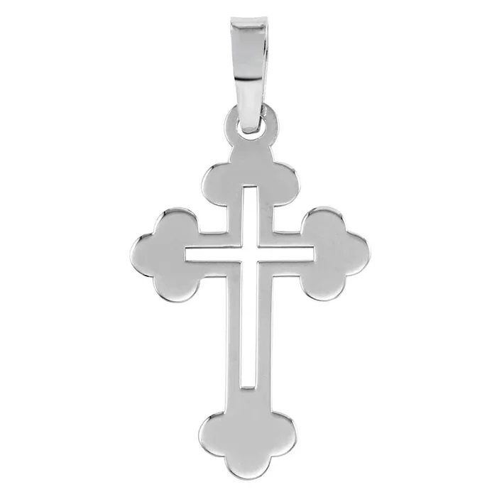 Rhodium Plated 925 Sterling Silver Open Cross Pendant – SOP00068