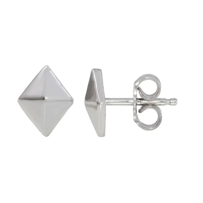 Rhodium Plated 925 Sterling Silver Stud Earrings – SOE00016