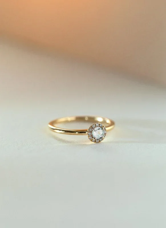 Riddy aquamarijn maart birthstone ring 14k goud
