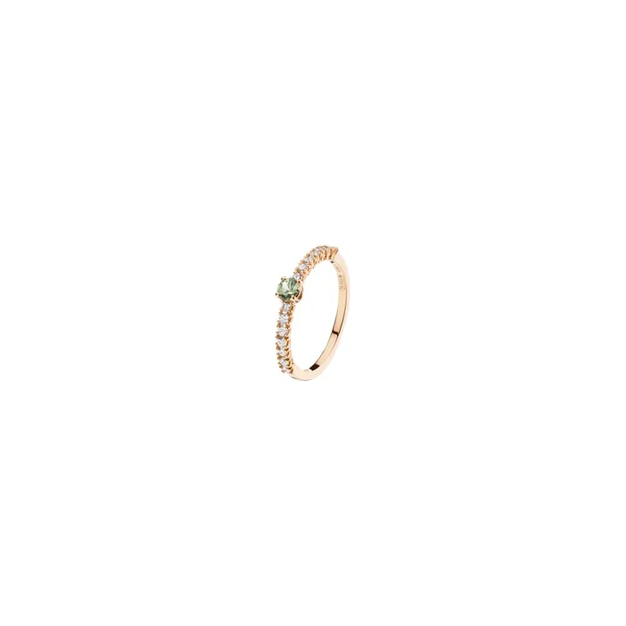 Ring pink gold woman Wabi Sabi green sapphire diamonds AN2868RZVE – Lepage