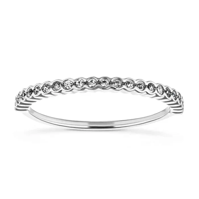 Rivka 1/4 ctw Round Lab Grown Diamond Half Bezel Set Stackable Band