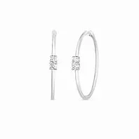 ROBERTO COIN CLASSIC DIAMOND HOOP EARRINGS