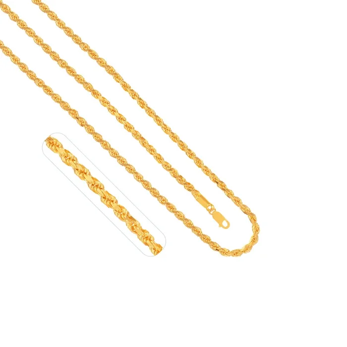 Rope 20″ Chain in 22K Gold
