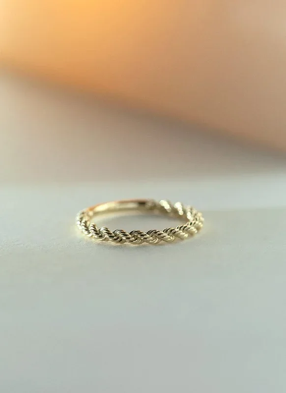 Rope ring 14k gold