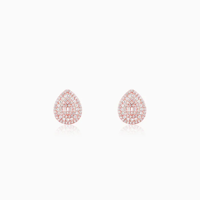 Rose Gold Dazzling Drop Earrings