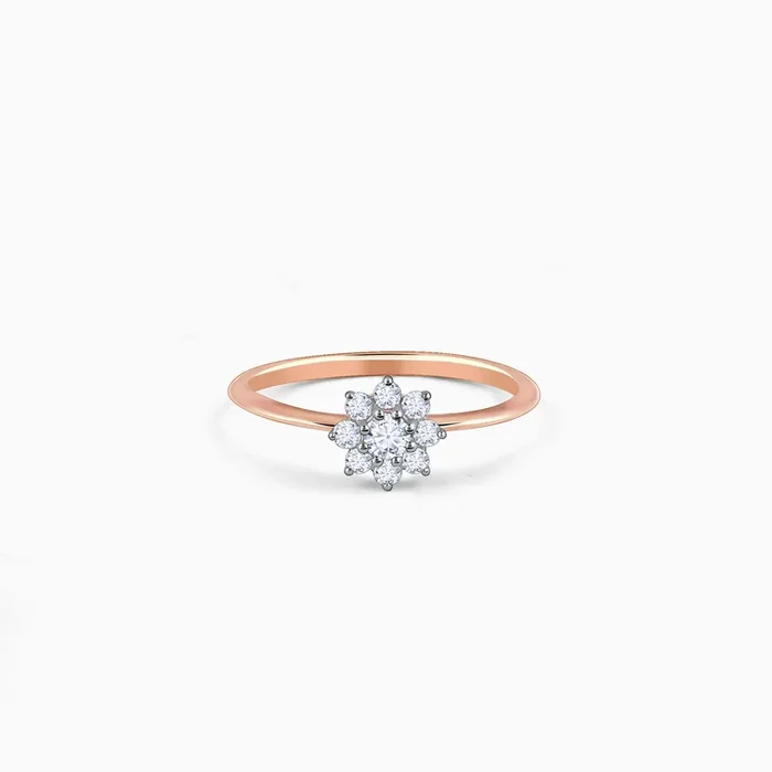 Rose Gold Floral Glisten Diamond Ring
