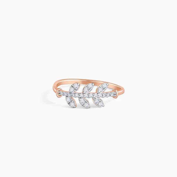 Rose Gold Leafline Lab Grown Dimond Ring