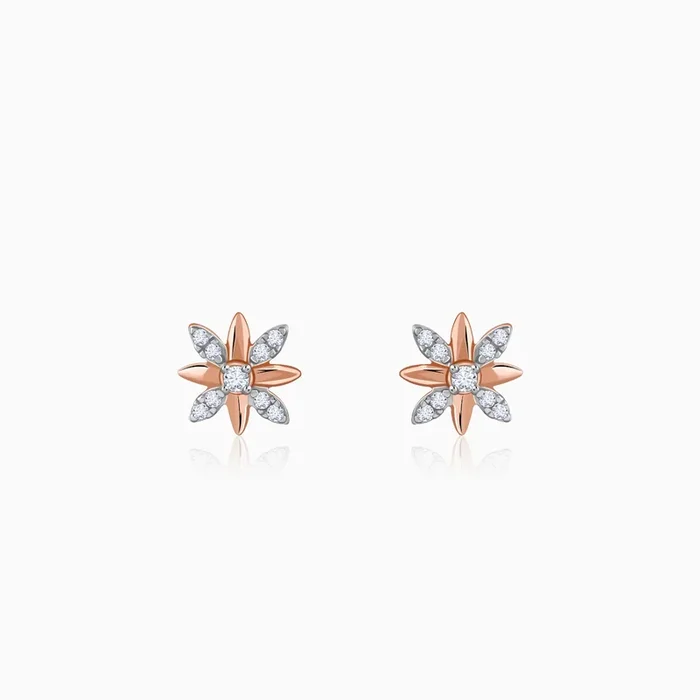 Rose Gold Lily Lab Grown Diamond Stud Earrings