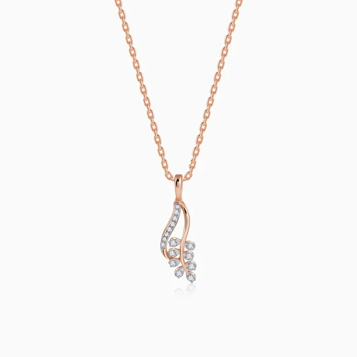 Rose Gold Whispering Leaves Lab Grown Diamond Pendant