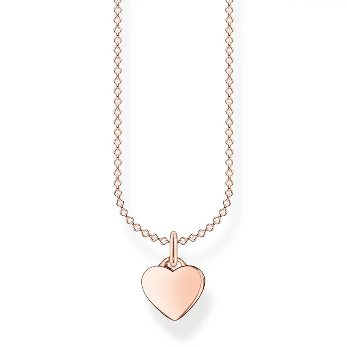 Rose Plated Sterling Silver Thomas Sabo Small Heart Necklace 38-45cm