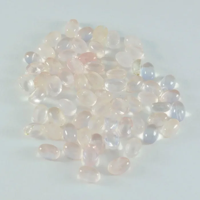 Rose Quartz 10PC Tiny 3×5 MM Oval Cabochon Pink Brilliant semi Precious Loose Gemstones
