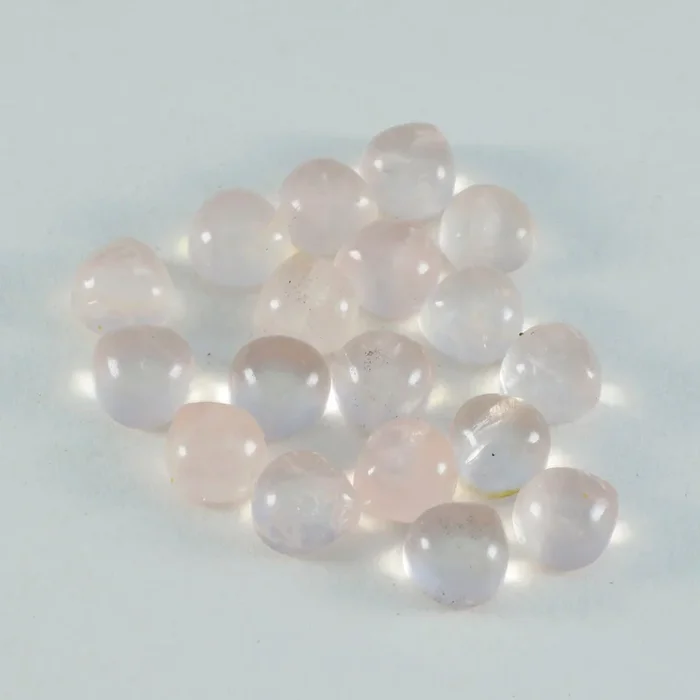 Rose Quartz 10PC Tiny 4×4 MM Heart Cabochon Pink Polished semi Precious Loose Gems
