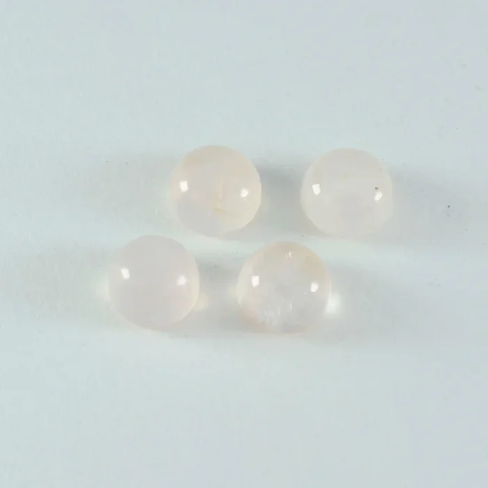 Rose Quartz 10PC Tiny 5×5 MM Round Cabochon Pink Polished semi Precious Loose Gems