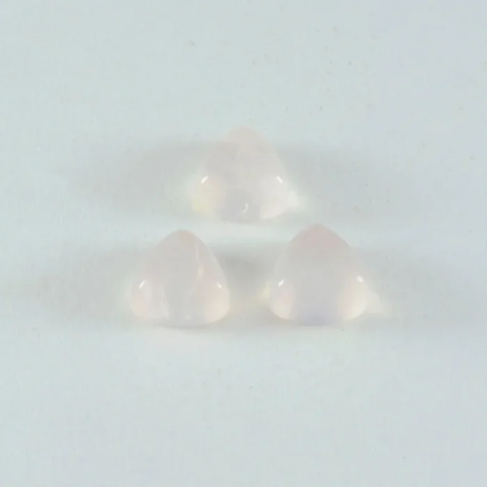 Rose Quartz 1PC Large 11×11 MM Triangle Cabochon Pink Brilliant semi Precious Loose Gemstones
