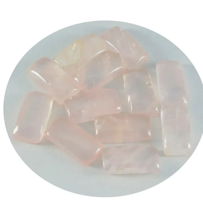 Rose Quartz 1PC Small 6×12 MM Baguette Cabochon Pink Fiery semi Precious Semi Precious Gemstone