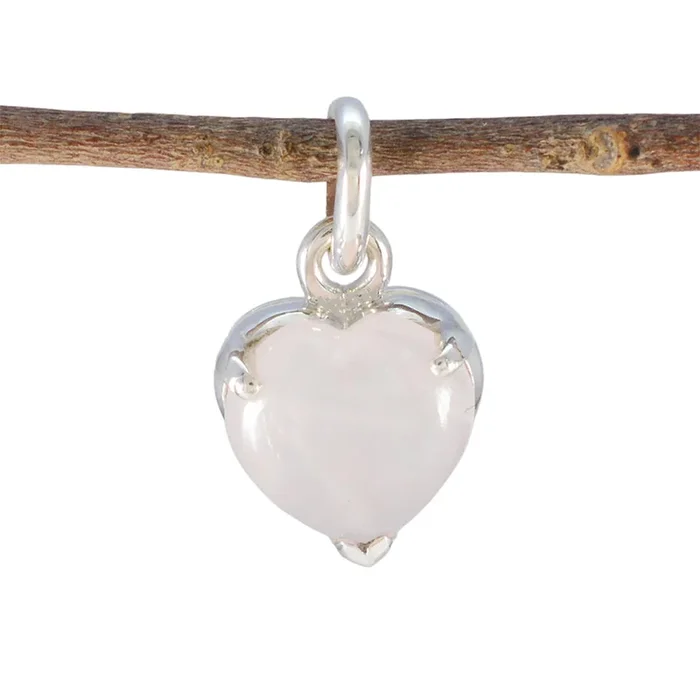 Rose Quartz Delicate French 925 Silver Solitaire Isadora Luxurious Pink Pendant Jewelry