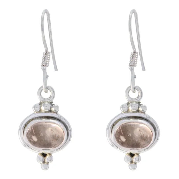 Rose Quartz German Isabel multiple Dangle Pink Sterling Silver Earring