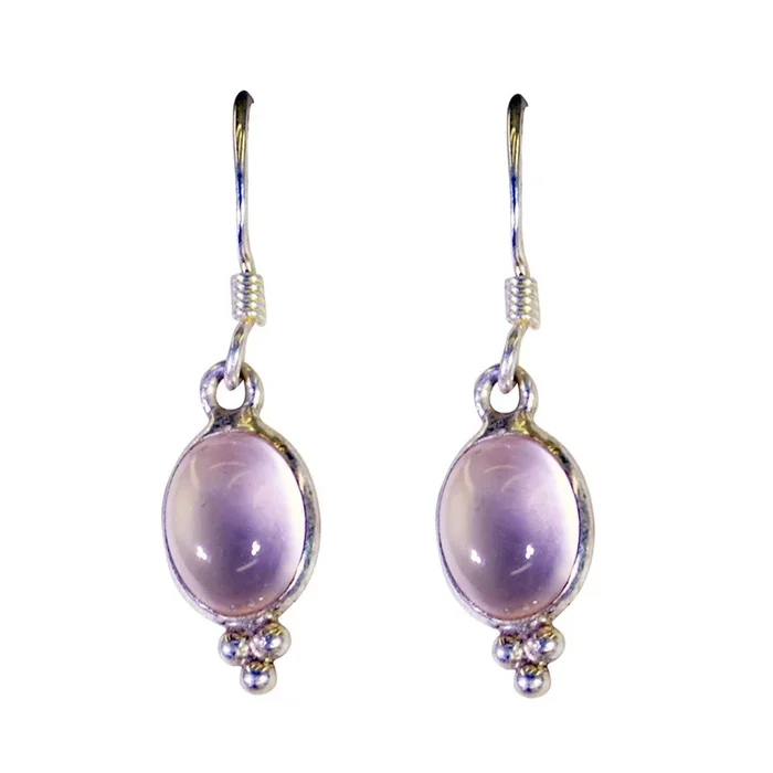 Rose Quartz Japanese Grace multiple Dangle Pink 925 Silver Earring