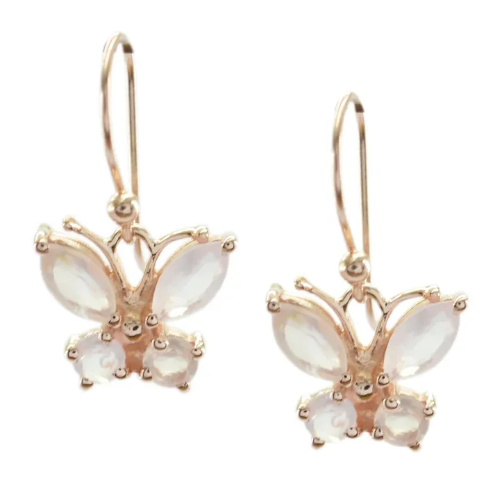 Rose Quartz Japanese Lucy multiple Dangle Pink 92.5 Silver Earring