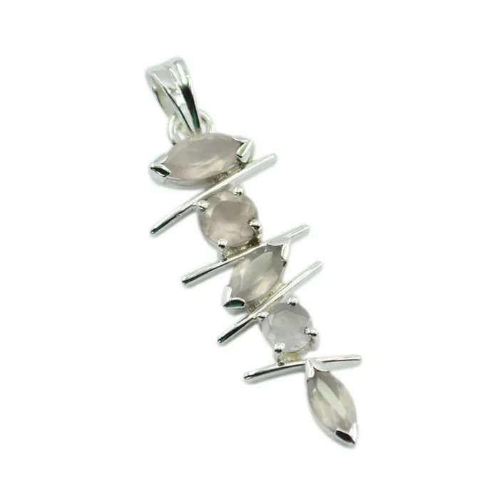 Rose Quartz Tiny Moroccan 925 Silver Penta Isadora Romantic Pink Pendant Jewelry