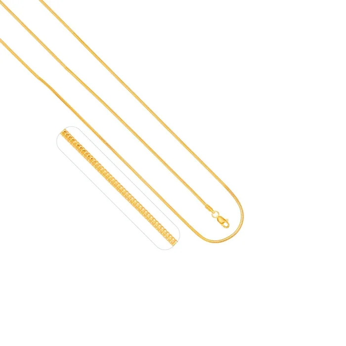 Round Fox 18″ Chain in 22K Gold