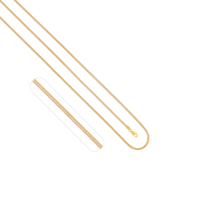 Round Fox Two tone 20″ Chain in 22K Gold