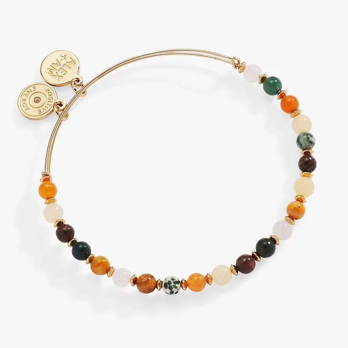 Round Semi-Precious Beaded Bangle